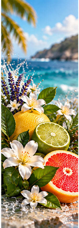 Fresh citrus, herbs and flowers