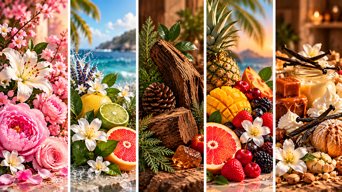 ScentedHouse scent families in flowers, fruit and wood